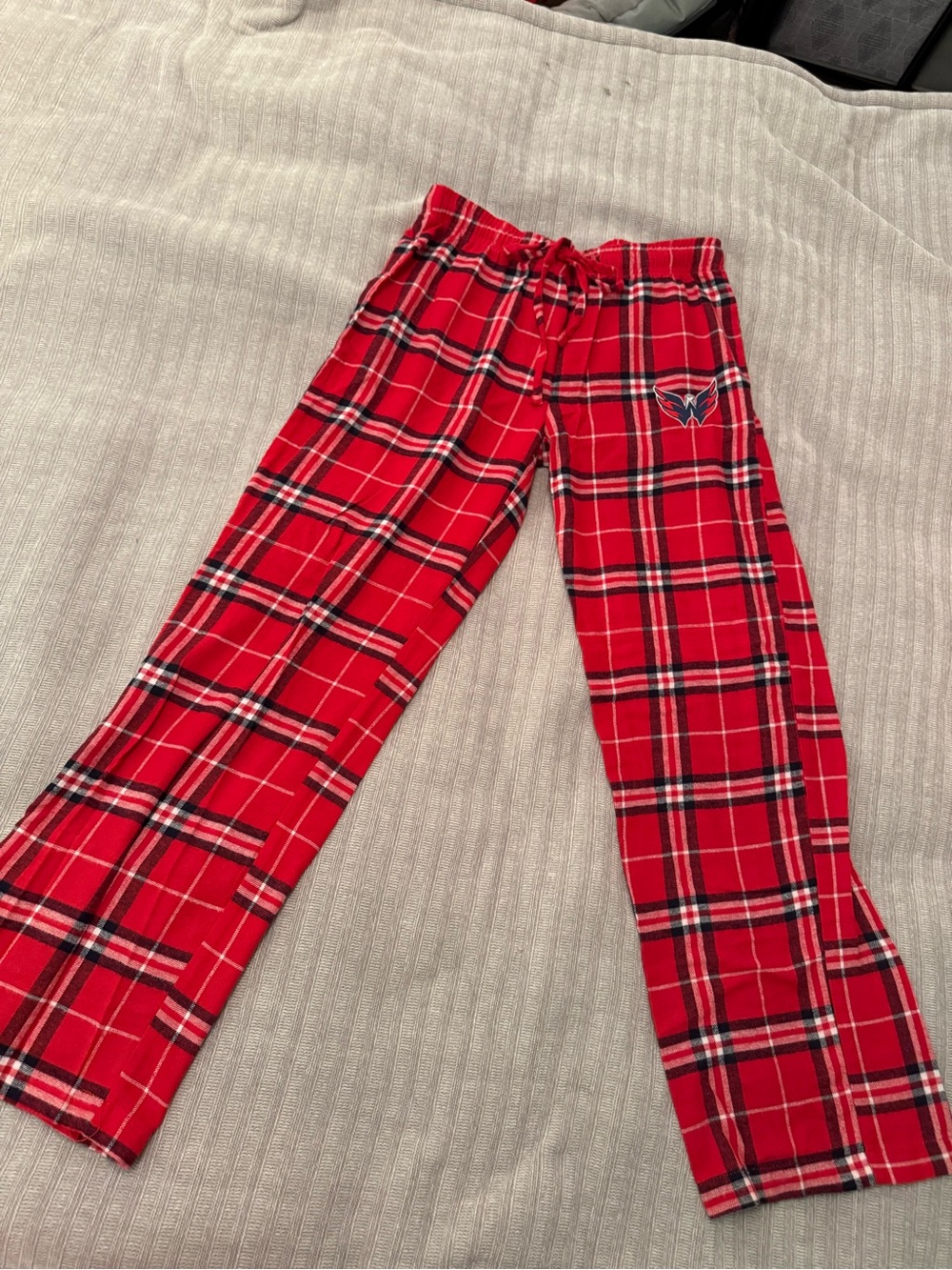 Washington Capitals Red Plaid Pajama Pants with Logo adult small
